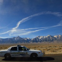 Dennis Mattinson’s Weather Forecast Contrails over the Sierra - photograph by Andrew Kirk